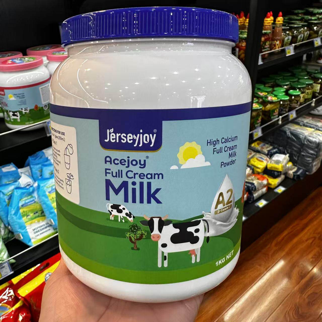 高钙高蛋白全脂奶粉爱薇牛澳洲原装进口中老年奶粉1kg速溶正品