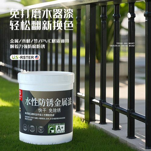 RSTER水性金属漆铁门窗户改色漆入户门翻新漆防锈防腐家用自喷漆