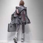 重工刺绣收腰显瘦休闲中长款 连帽风衣外套女2026年春秋装 新款 上衣