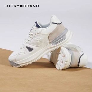 小白鞋 Lucky 男鞋 男透气舒适潮流透气牛皮休闲鞋 Brand四叶草板鞋