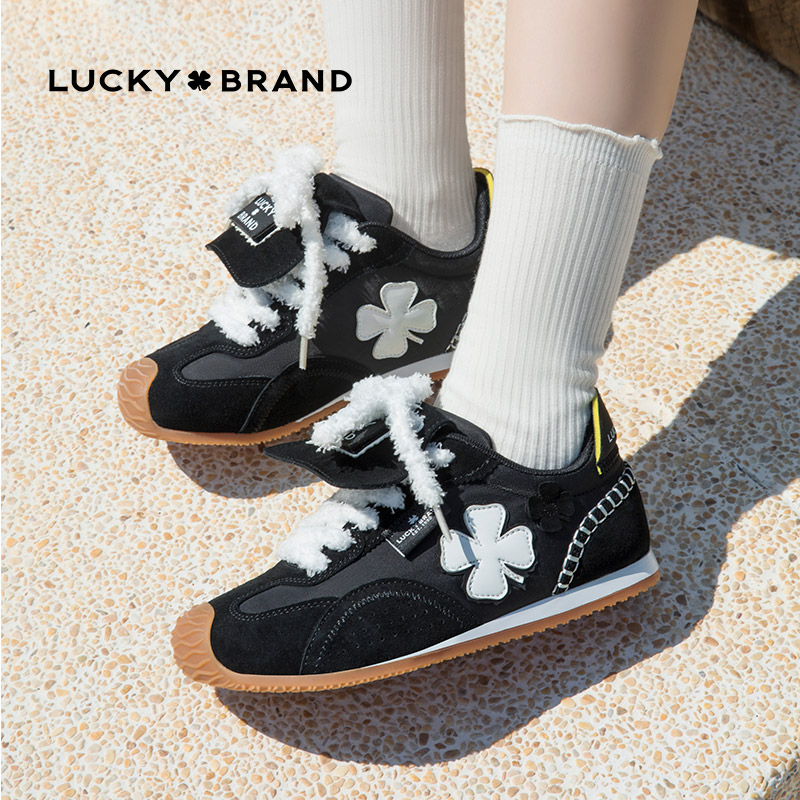 LuckyBrand四叶草新款百搭通勤轻便休闲鞋经典复古舒适男女小白鞋