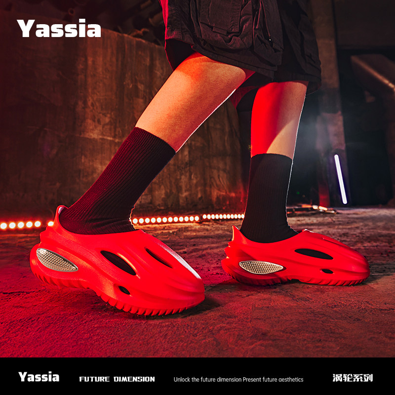 涡轮洞洞鞋男运动外穿增高厚底透气防滑耐磨沙滩凉鞋男女夏季涉水