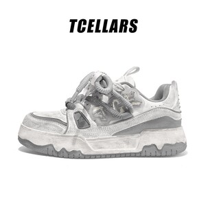 TCELLARS男潮牌面包鞋情侣春季新款厚底增高百搭运动休闲男女板鞋