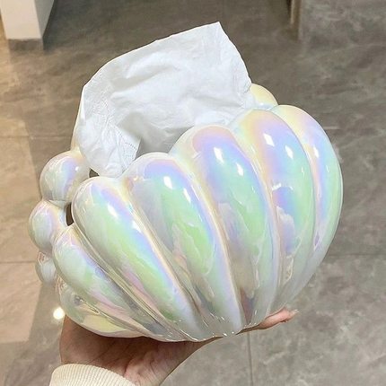奶油风轻奢陶瓷抽纸盒高档装饰家用客厅餐桌茶几抽纸盒创意收纳盒