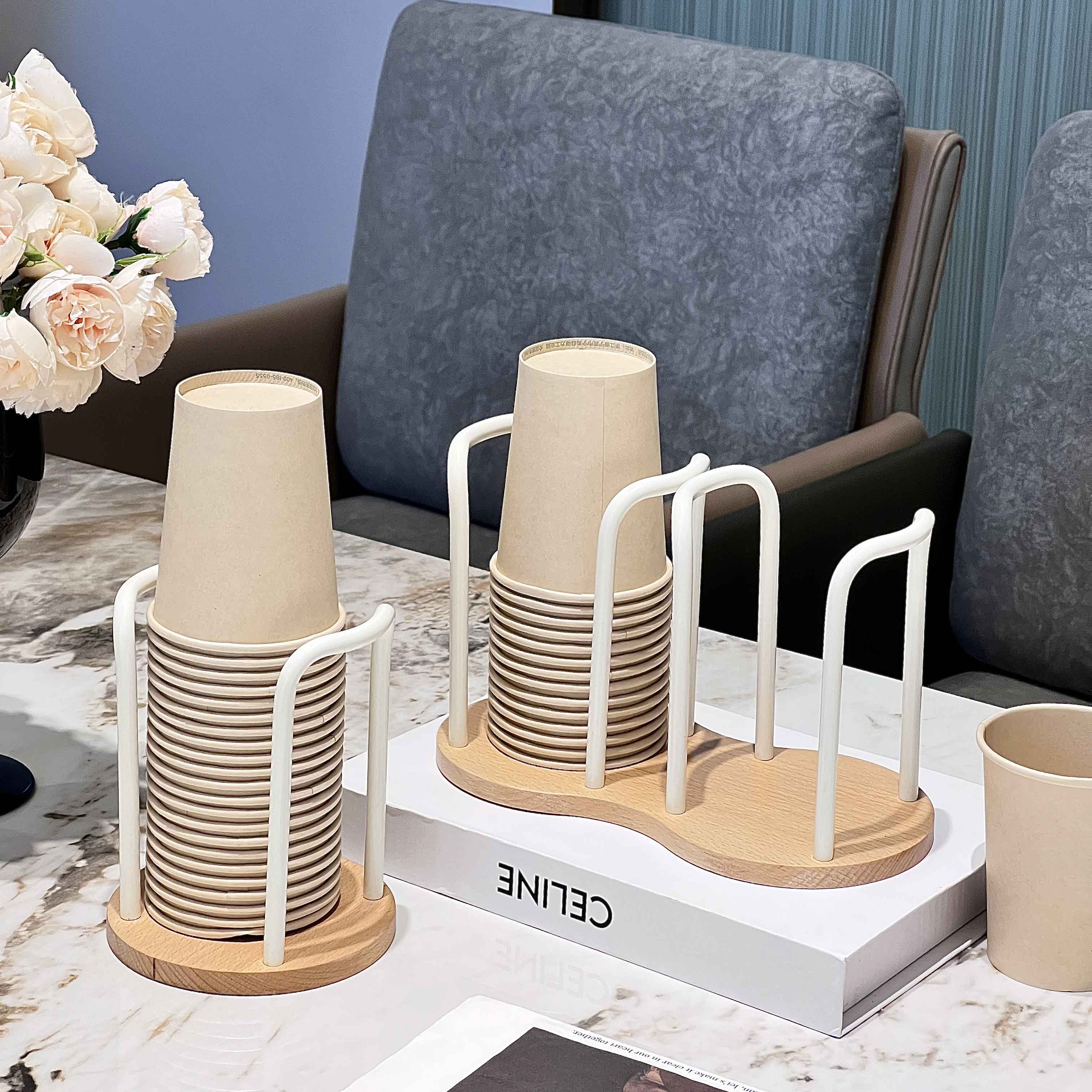 高颜值木质一次杯子取杯器