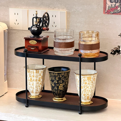 中古风卫生间台面化妆品收纳架
