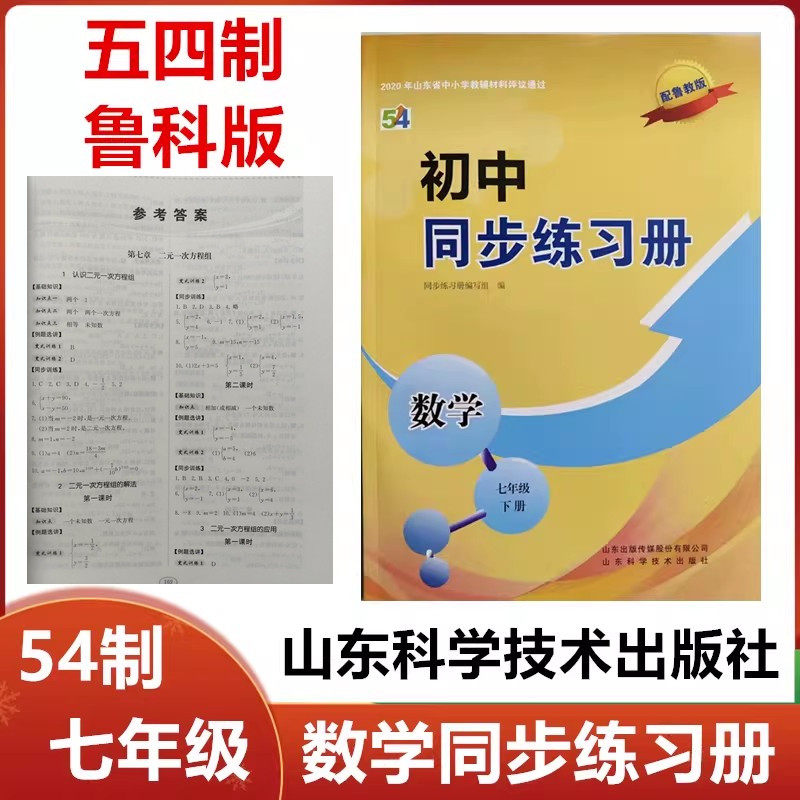 2026春五四制鲁教版初中同步练习册数学七年级下册山东科学技术社54制鲁教版初二7年级数学下册同步练习册配鲁教版