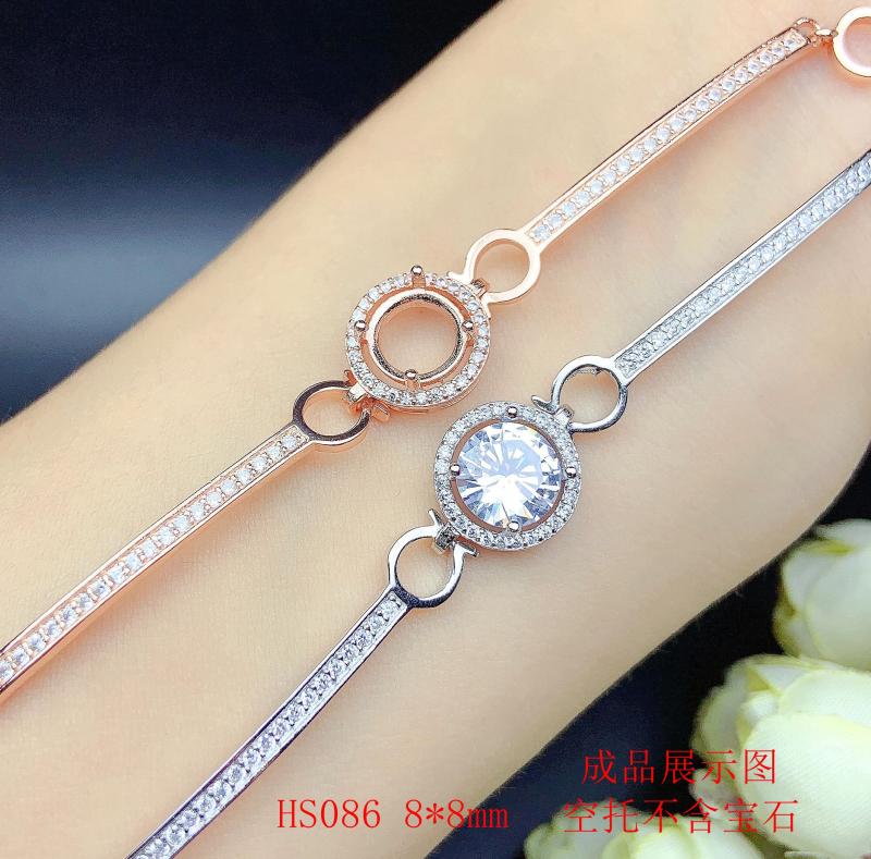 S925银精工手链空托8*8mm