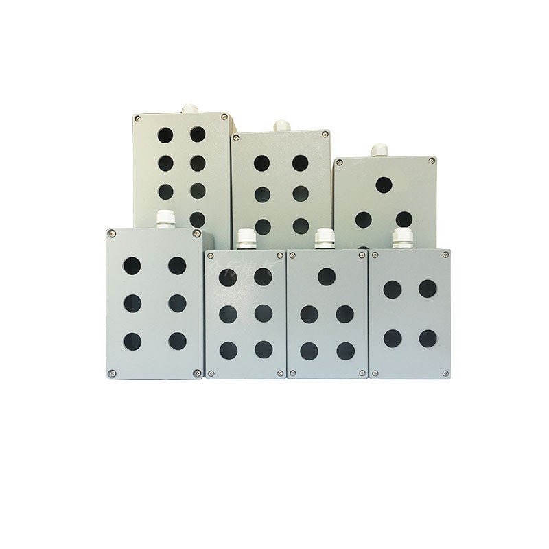 户外金属按钮盒铸铝防水控制盒开关自复位急停22MM操作盒123456位