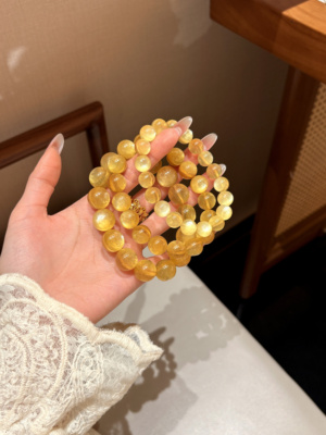 天然金锂云母大闪片单圈手串