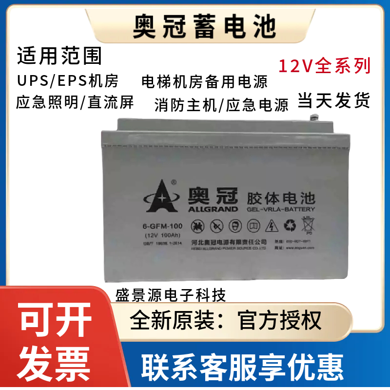 奥冠胶体蓄电池6-GFM-24AH38AH65AH100AH200AH太阳能光伏储能电池