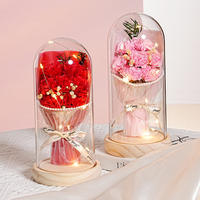 教师节礼物送老师干花永生花康乃馨香皂花束干花摆件实用创意礼品