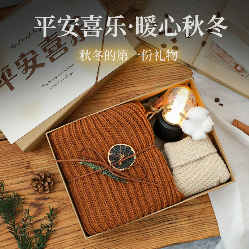 圣诞节礼物送男女生朋友实用冬季围巾礼品闺蜜高级感女士生日礼物