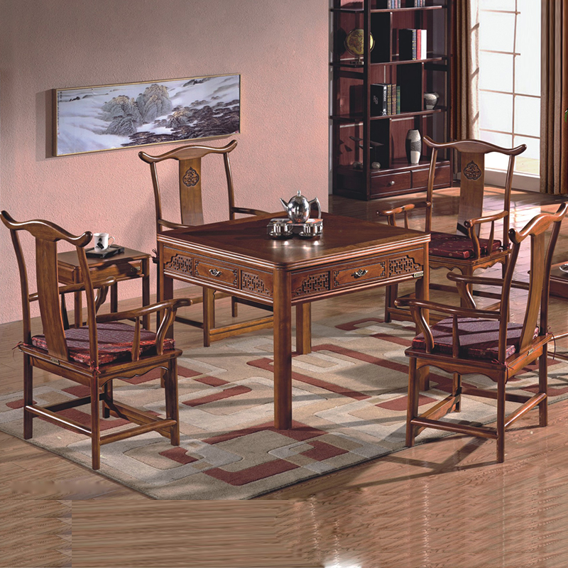 明月清风麻将桌中式轻奢餐麻两用