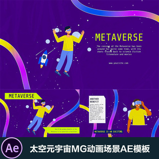 Explainer Metaverse 太空元 宇宙MG动画场景AE模板Space