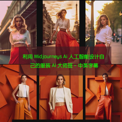利用 Midjourneys Ai 人工智能设计自己的服装AI大师班-中英字幕