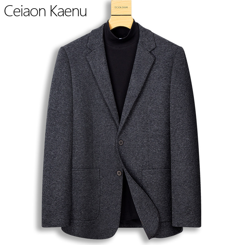 Ceiaon Kaenu羊毛休闲西装外套男士免烫商务秋冬新款小西服男上衣