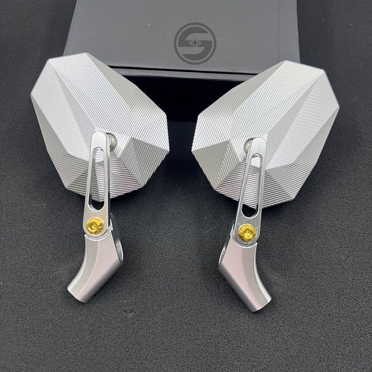 AOS11CNC铝合金航空铝材质短杆后视镜适用于九号小牛极核电摩通用