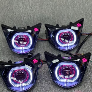 R星同款鬼一透镜大灯85w方形APP可调自带风扇恶魔启动鬼一灯具