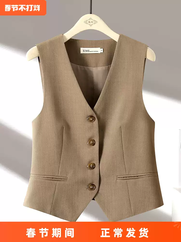 [Thời trang Retro] Bộ đồ vest nữ mùa thu đông 2024 mùa xuân thu mới vest không tay vest