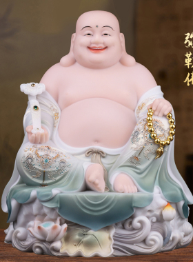 汉白玉摆件大肚弥勒佛