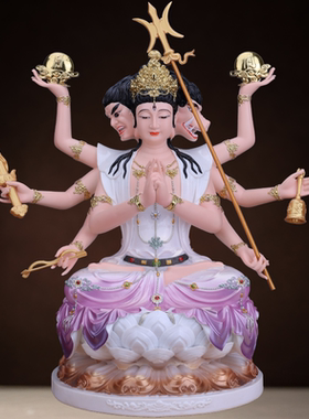 斗姆元君神像汉白玉摆件