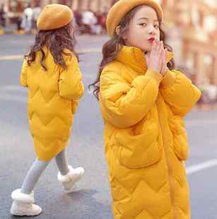 中长款 儿童洋气时髦加厚 羽绒棉服2022新款 女童冬装 中大童棉袄外套