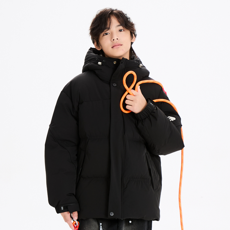 多多一上深冬新款男大童一手长90绒连帽羽绒服保暖羽绒面包服冬男