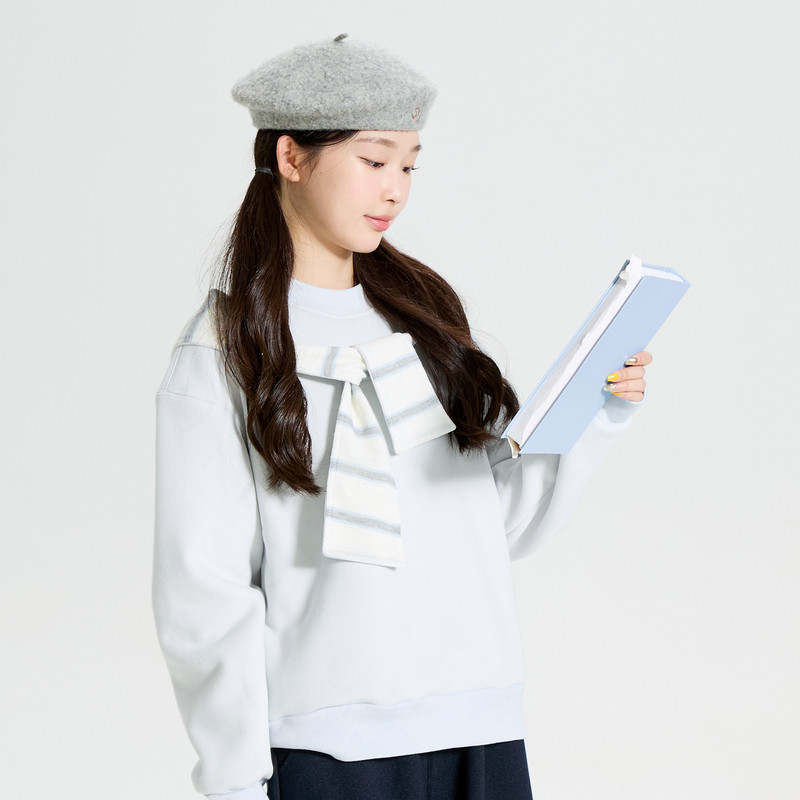 多多一上女大童秋冬加绒可拆卸披肩帽圆领卫衣加厚女孩套头衫