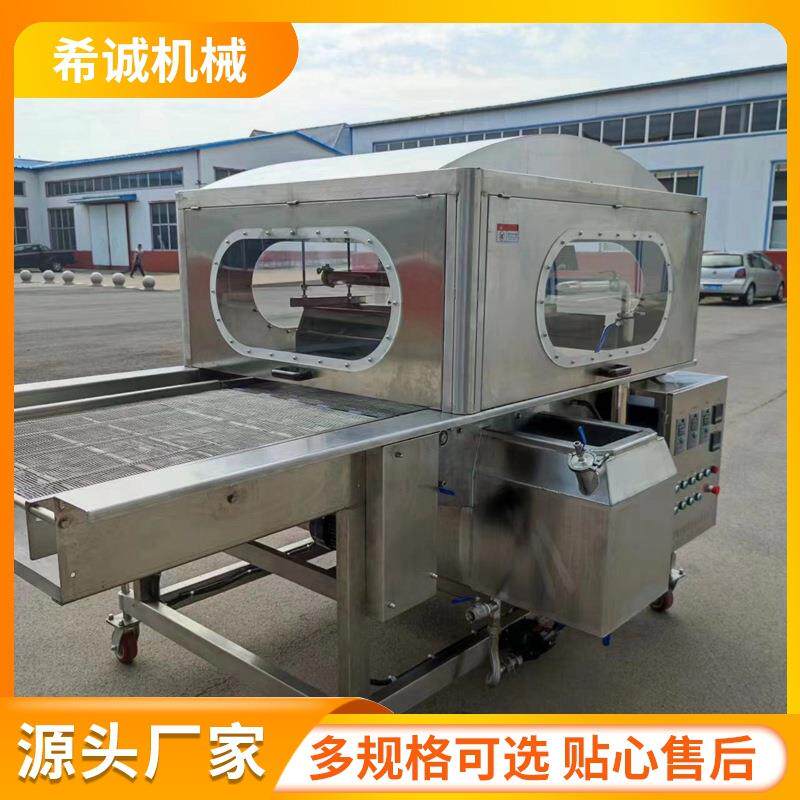 全自动巧克力涂层机夹层饼干面包蛋糕糖果果蔬等裹涂巧克力