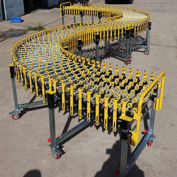 福来轮伸缩线福来轮伸缩输送机卸货的滑梯无动力滚轮伸缩线