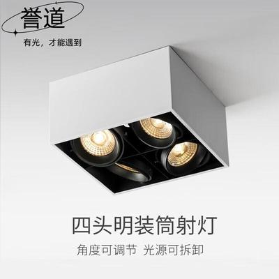 四头斗胆灯射灯led天花灯牛眼灯客厅明装格栅灯走廊灯服装店