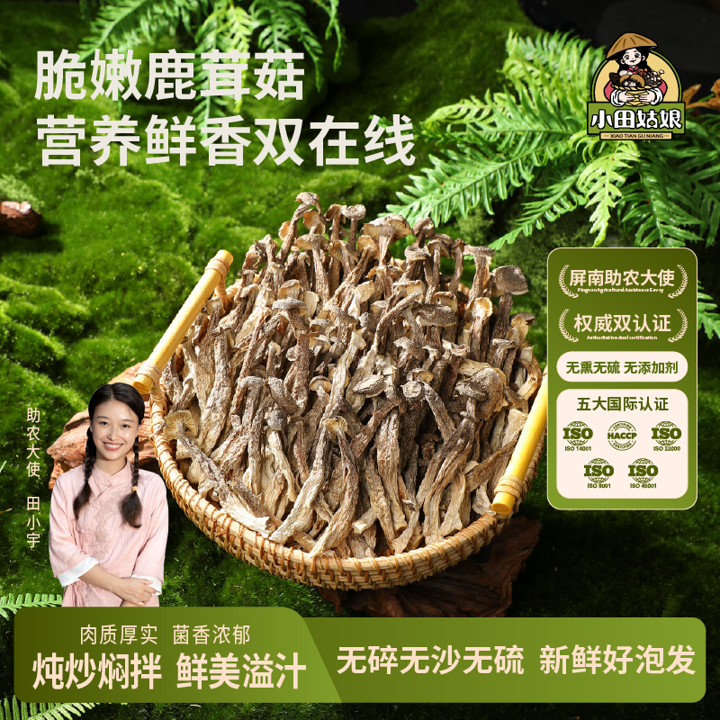 小田姑娘鹿茸菇干货煲汤福建特产屏南煲汤食材脆脆菇100g