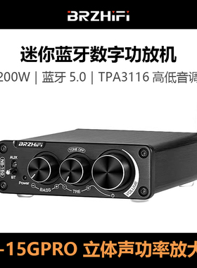 200W蓝牙5.0家用数字功放机HiFi立体声功率放大器TPA3116高低音调