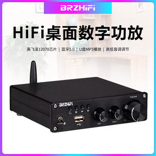 BRZHIFI发烧数字功放蓝牙高低音调U盘音乐播放器音响手机app选曲