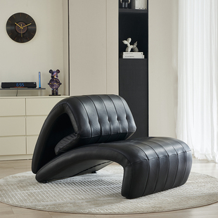 意式极简巴塞罗那拳头椅真皮阳台休闲单人沙发椅设计师折叠椅躺椅