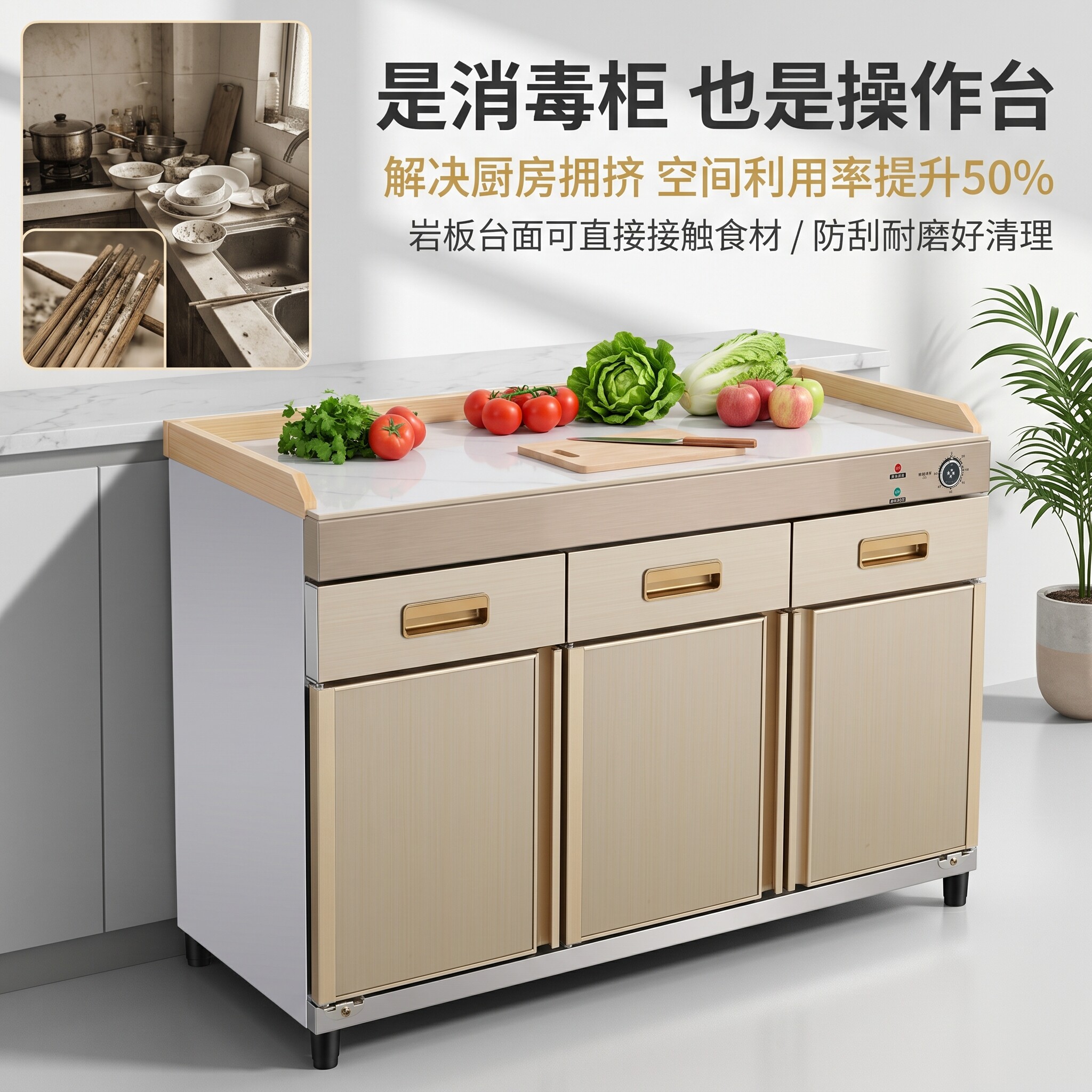 消毒柜商用餐饮碗筷大容量岩板台面家用消毒柜茶水配餐消毒保洁柜