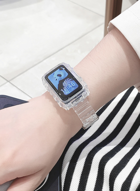 适用于华为手环10/9/8/7表带7pro替换带荣耀6手环腕带智能运动手表配件夏天防汗7nfc版潮流创意个性透明腕带