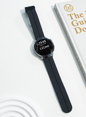 适用华为watchgt4表带watch4手表带gt2保时捷GT2E腕带智能运动magic2配件46/42mm个性磁吸纯色硅胶酷黑色新款