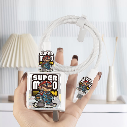 适用小米67w(12EF)充电器保护套小米 12s 11pro红米note12 k50k60数据线防折断绕线小米13手机壳印花硅胶新款