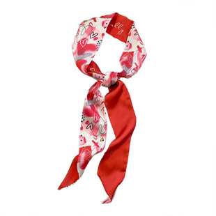 束发发捆外出红色花朵丝巾发带发箍温柔小众气质头饰长条编发