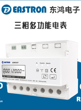 东鸿SDM530Y三相预付费电表 欧标MID可选 内置继电器 485远程开断