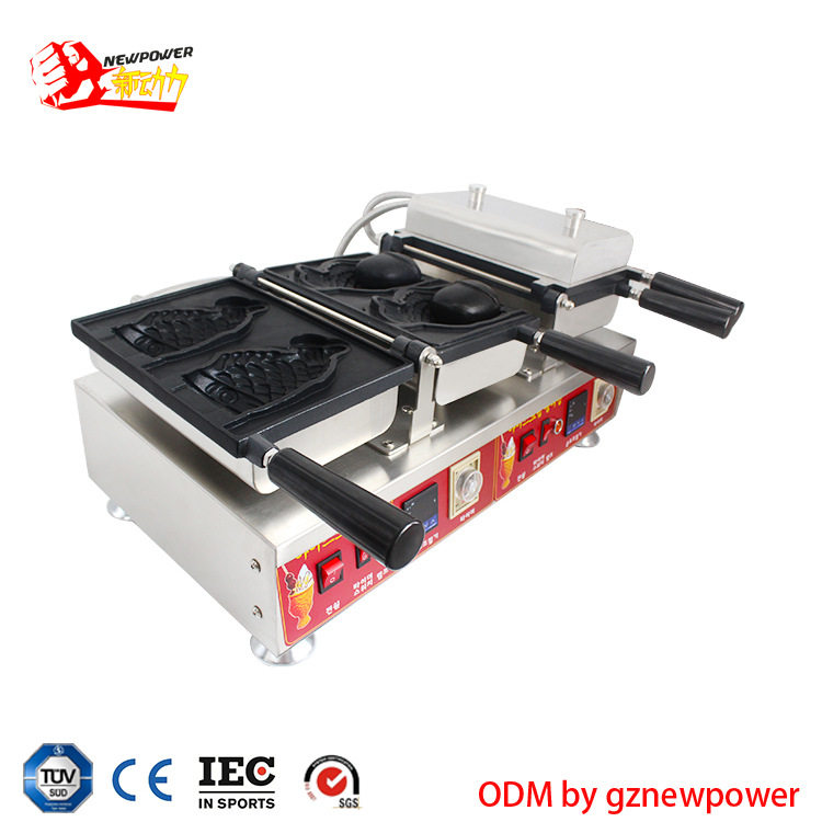 数字显示韩国大胃鲷鱼烧机 大口鲷鱼烧机 冰淇淋开口鲷鱼烧加盟