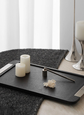 现代轻奢黑色木质香薰托