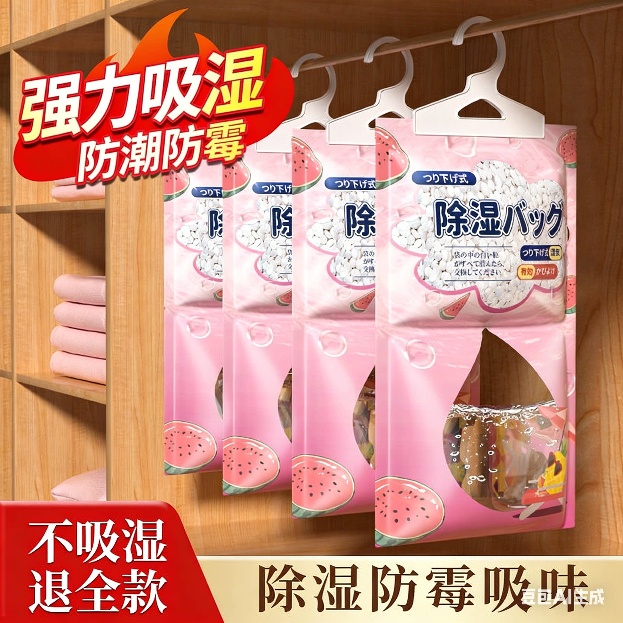 除湿袋可挂式吸湿防潮防霉干燥剂包强力吸湿悬挂式家用湿味净化包