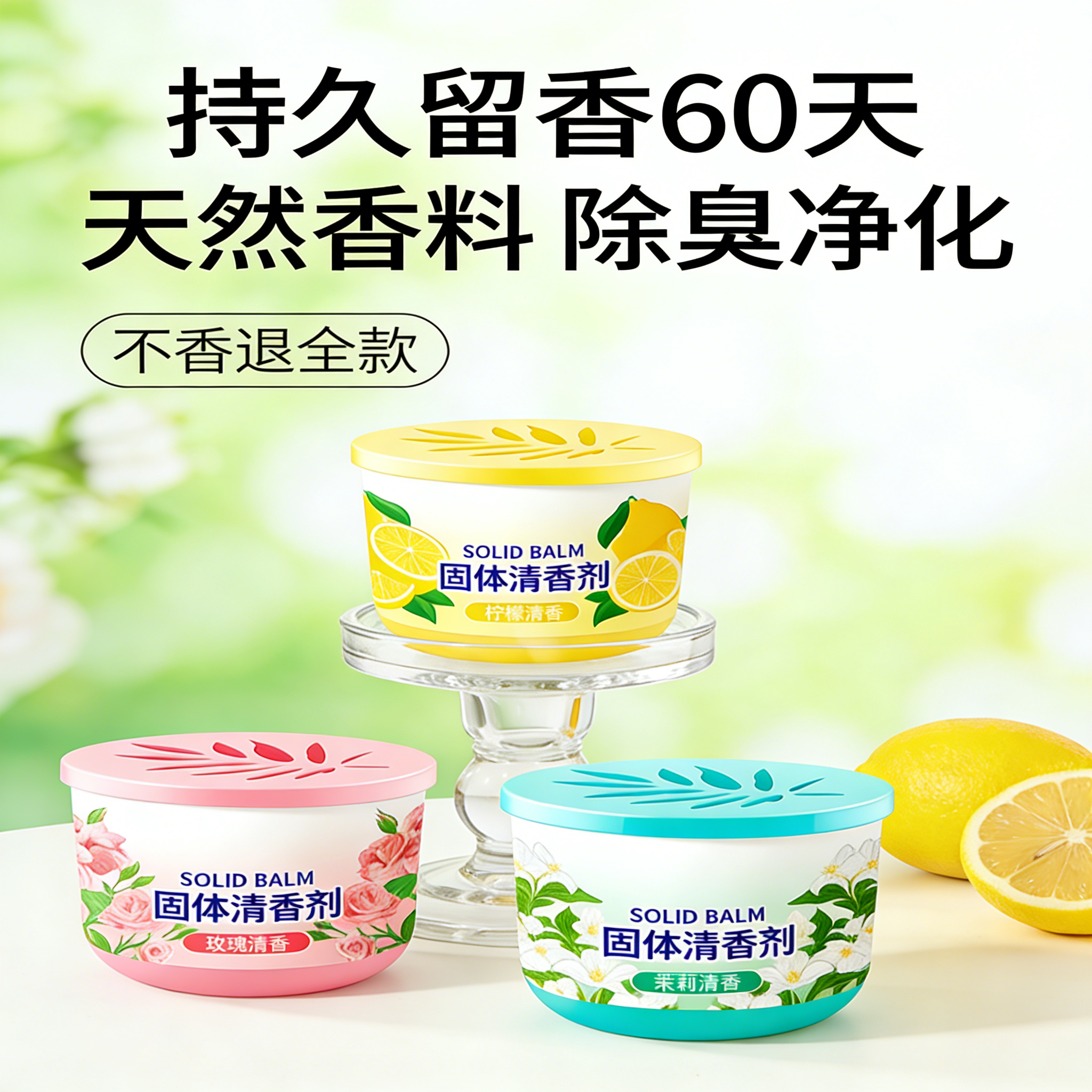 固体香膏清新剂持久留香家用室内卫生间香薰香膏厕所香味空气清新