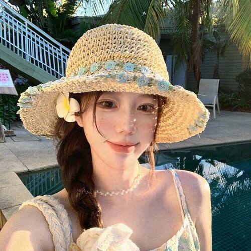 夏季沙滩大檐防晒渔夫草帽
