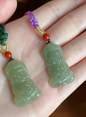 和田玉晴水料宝宝佛 精致吊坠挂件 雕工细腻 底子细