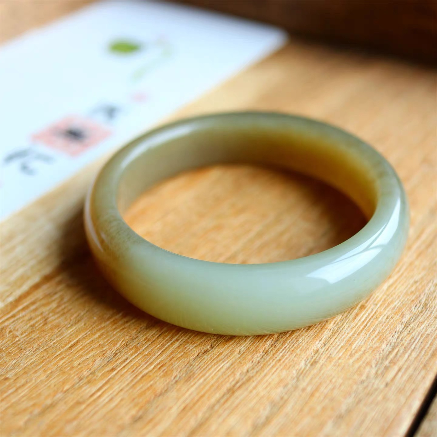 和田玉手镯子青海野牛沟青白玉俄料羊脂玉宽条平安镯老坑女晴水