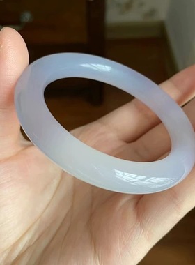 烟紫玛瑙渐变色手镯 颜色柔 圆润细腻 一物一图 重量44.74g